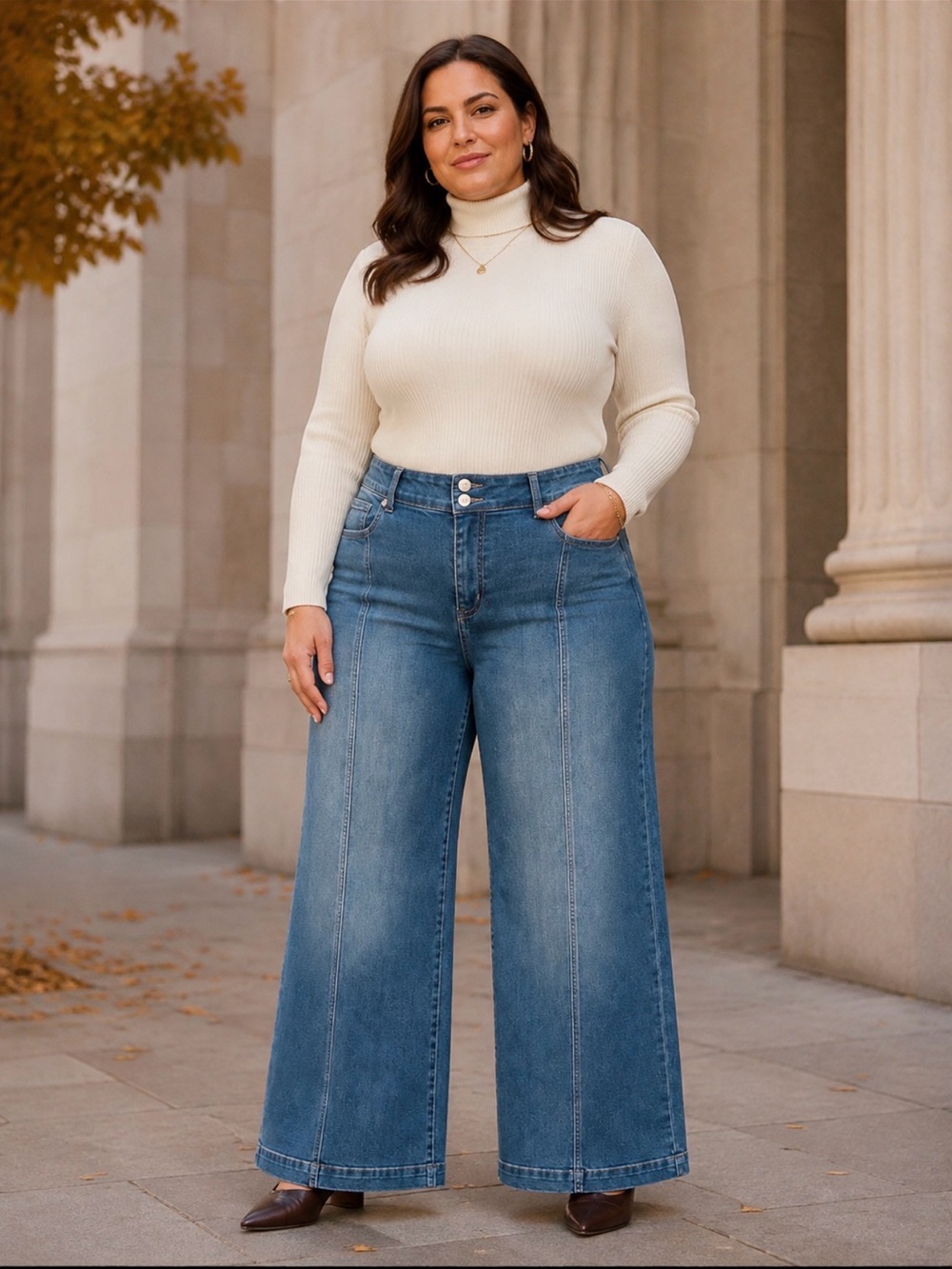 Marc New York NWT High Rise Wide Leg Front Seam Jeans Plus Size 20W